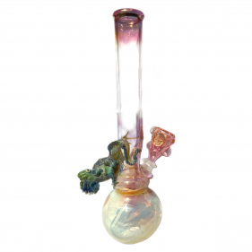 Grinder Glass 'Iguana Double Bubble' mit Gold Fume