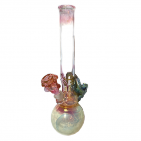 Grinder Glass 'Iguana Double Bubble' mit Gold Fume