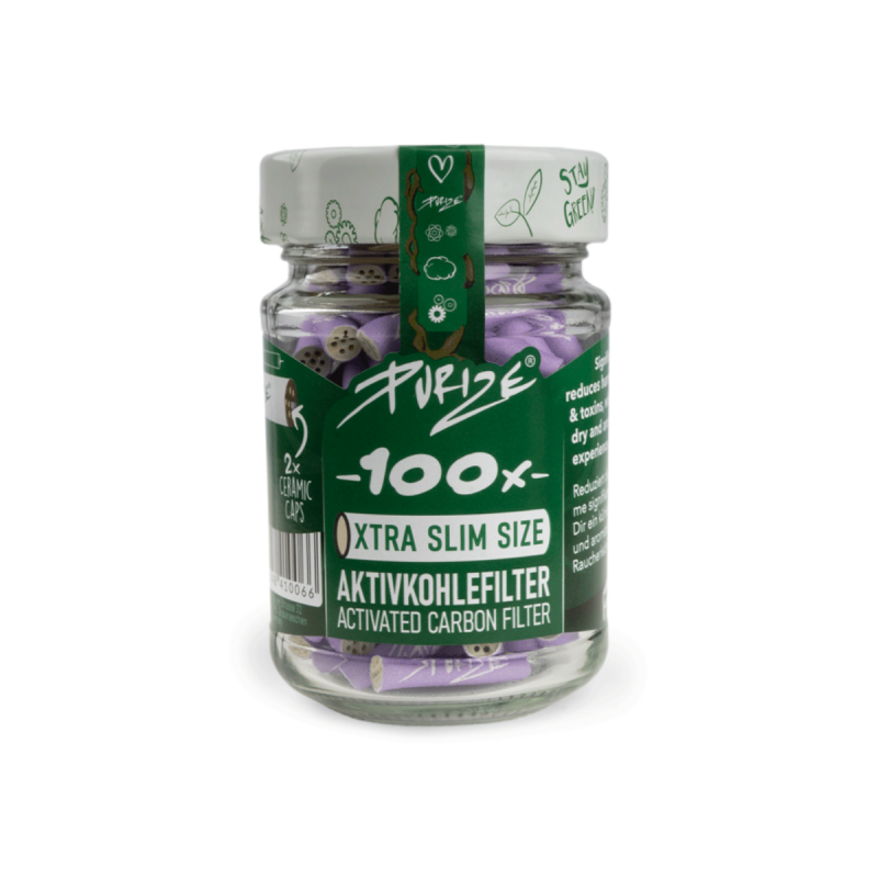 PURIZE XTRA Slim Lila Aktivkohlefilter 5,9mm 100 Stk.