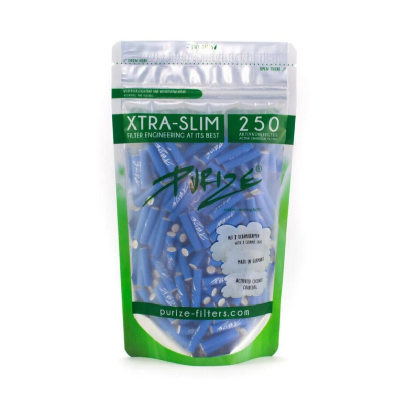 PURIZE XTRA Slim Blau Aktivkohlefilter 5,9mm 250 Stk.
