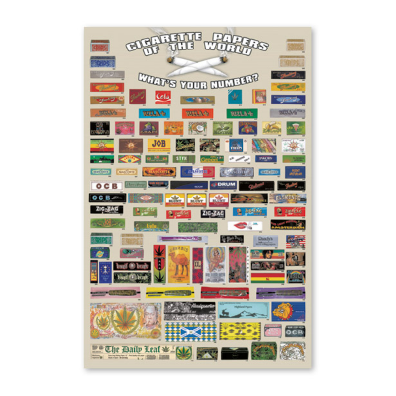 Cigarette Papers of the World Poster 60x90cm