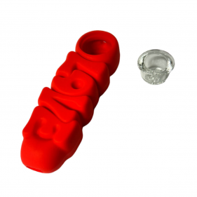 'Love' Silikonpfeife Rot