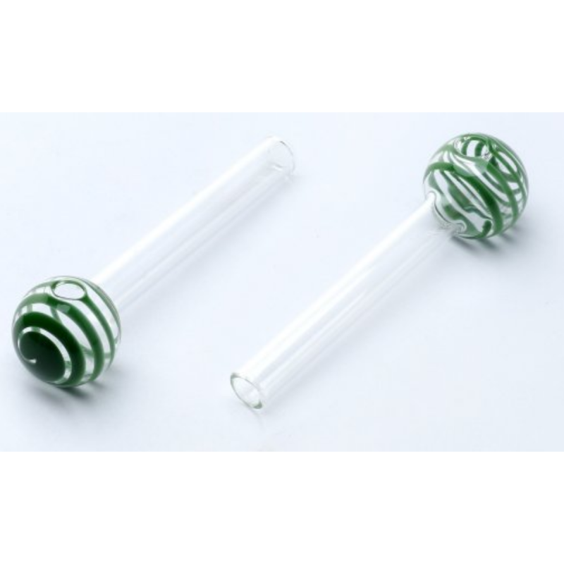 Ölpfeife aus Glas mit grünen Streifen