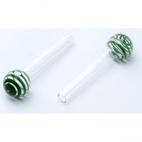 Ölpfeife aus Glas mit grünen Streifen