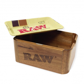 RAW Holz Cache Box mit Rolling Tray Mini
