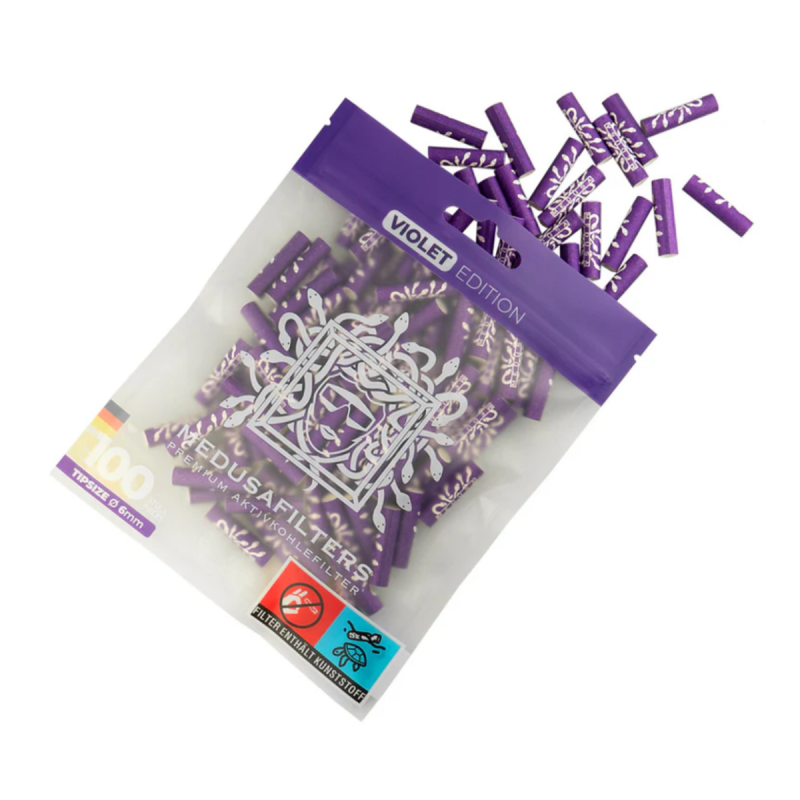 Medusa Violett Aktivkohlefilter 6mm 100 Stk.