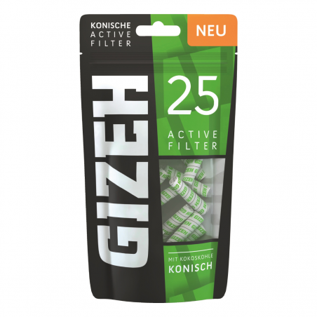 Gizeh Active Filter Konisch Aktivkohlefilter 6-7mm 25 Stk.