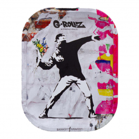G-Rollz 'Banksy's Flower Thrower Alt' Tablett Rolling Tray S