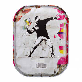 G-Rollz 'Banksy's Flower Thrower Alt' Tablett Rolling Tray S