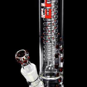 EHLE 'Helix-Lab-Edition Rot' Borosilikatglas Bong