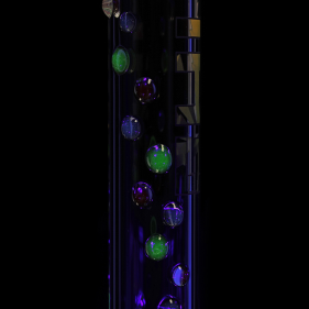 EHLE 'Beaker Illuminati' Borosilikatglas Bong mit UV-Kugeln