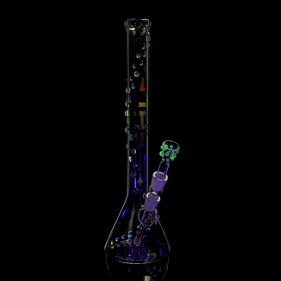 EHLE 'Beaker Illuminati' Borosilikatglas Bong mit UV-Kugeln
