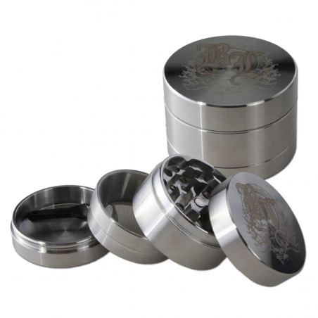 BlackLeaf Edelstahl Grinder in Geschenkbox 4-teilig