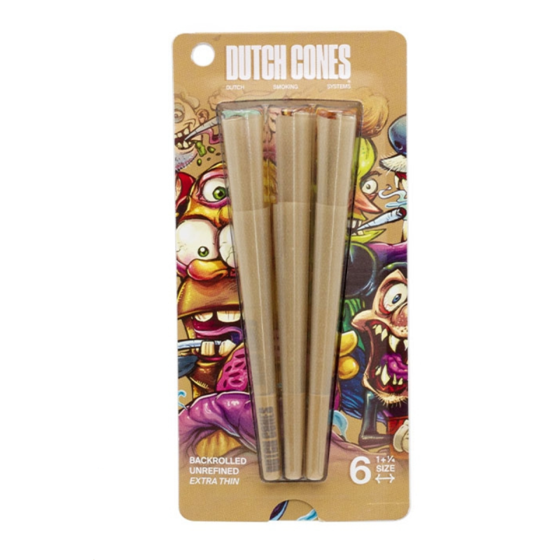 Dutch Cones Unbleached 1 1/4 Size Cones 6 Stk.
