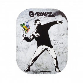G-Rollz 'Banksy's Flower Thrower' Magnetisches Cover für Rolling Trays S
