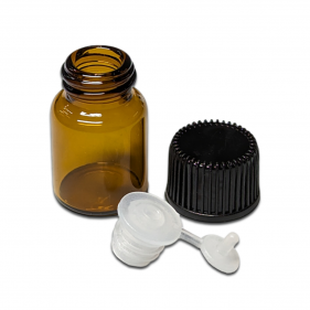 Braunes Fläschchen aus Glas mit Tropfer 2ml