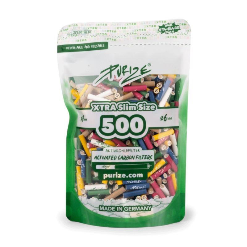 PURIZE XTRA Slim Farbmix Aktivkohlefilter 5,9mm 500 Stk.