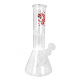 'Unicorn' Borosilikatglas Bong mit Perkolator