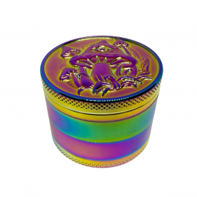 JJ Aluminium Grinder mit Pilzmotiv 4-teilig Regenbogen