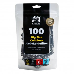 Kailar BIG Size Cellulose Aktivkohlefilter 9mm 100 Stk.