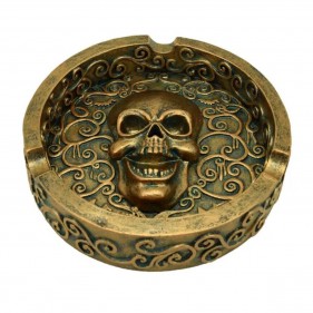 Goldener Totenkopf Aschenbecher
