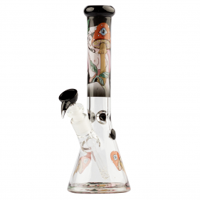 G-Rollz 'Mushroom Lover Black' Borosilikatglas Bong