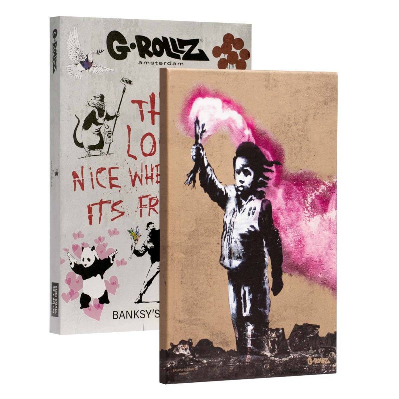G-Rollz 'Banksy's Torch Boy' Leinwand 64x90cm