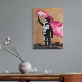G-Rollz 'Banksy's Torch Boy' Leinwand 64x90cm