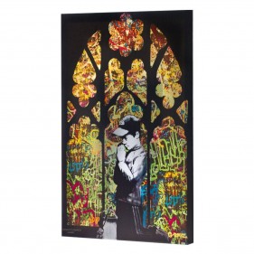 G-Rollz 'Banksy's Church of Graffiti' Leinwand 64x90cm