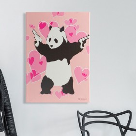 G-Rollz 'Banksy's Panda Gunnin'' Leinwand 64x90cm