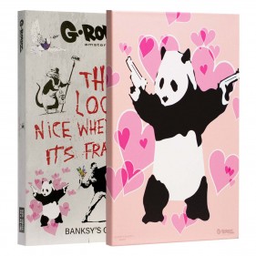 G-Rollz 'Banksy's Panda Gunnin'' Leinwand 64x90cm