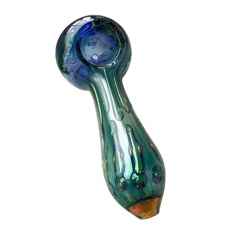 Glaspfeife mit Gold-Fuming Blau