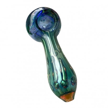 Glaspfeife mit Gold-Fuming Blau