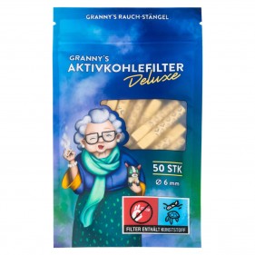Granny's Deluxe Aktivkohlefilter mit Mundstück 6mm 50 Stk.