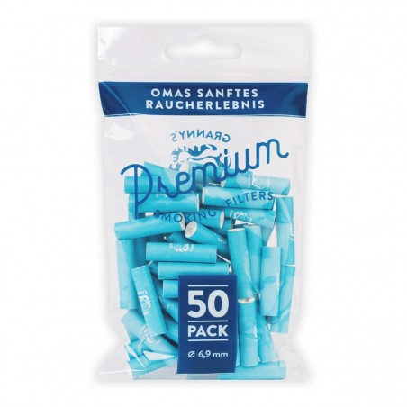 Granny's Premium Blau Aktivkohlefilter 6,9mm 50 Stk.