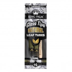 King Palm Mini Rolls NATURAL mit Glastips 2 Stk.