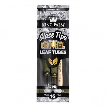 King Palm Mini Rolls NATURAL mit Glastips 2 Stk.