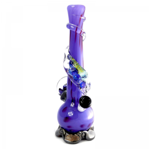 Noble Glass Medium Softglas Bong Lila2 mit Dichro Marble