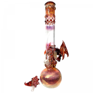 Grinder Glass 'Garnet Red Skull Bat' mit Gold Fume