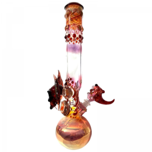 Grinder Glass 'Garnet Red Skull Bat' mit Gold Fume