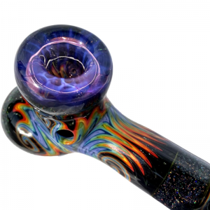 KitKanzGlass 'Rainbow Hammer' Glaspfeife mit Opal