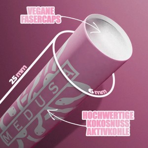 Medusa Rose Edition Pinke Aktivkohlefilter 6mm 50 Stk.