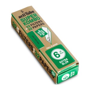 SUPERKOMBO King Size Slim Longpapers + Aktivkohlefilter 6mm 32 Stk.