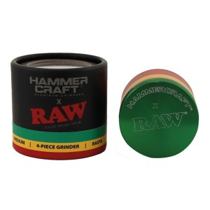 RAW x HammerCraft Aluminium Grinder 60mm Rasta