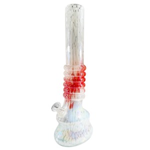 Pistol Grip Softglas Bong Rot-Weiß