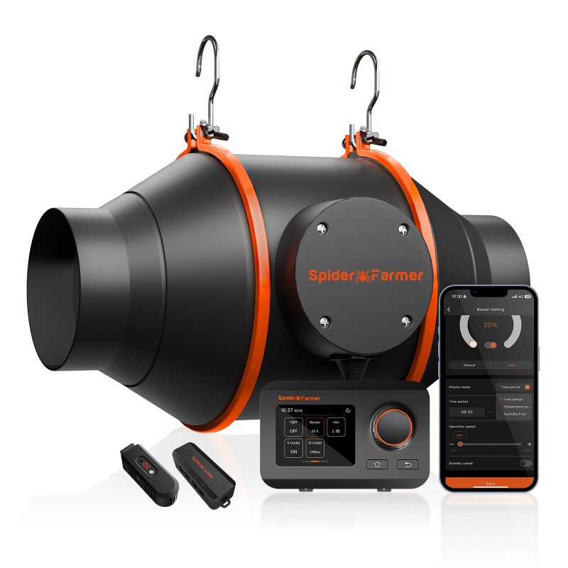 Spider Farmer Inline Fan 4 Inch + Smart Controller Grow