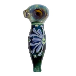 Blauer Lotus Glaspfeife