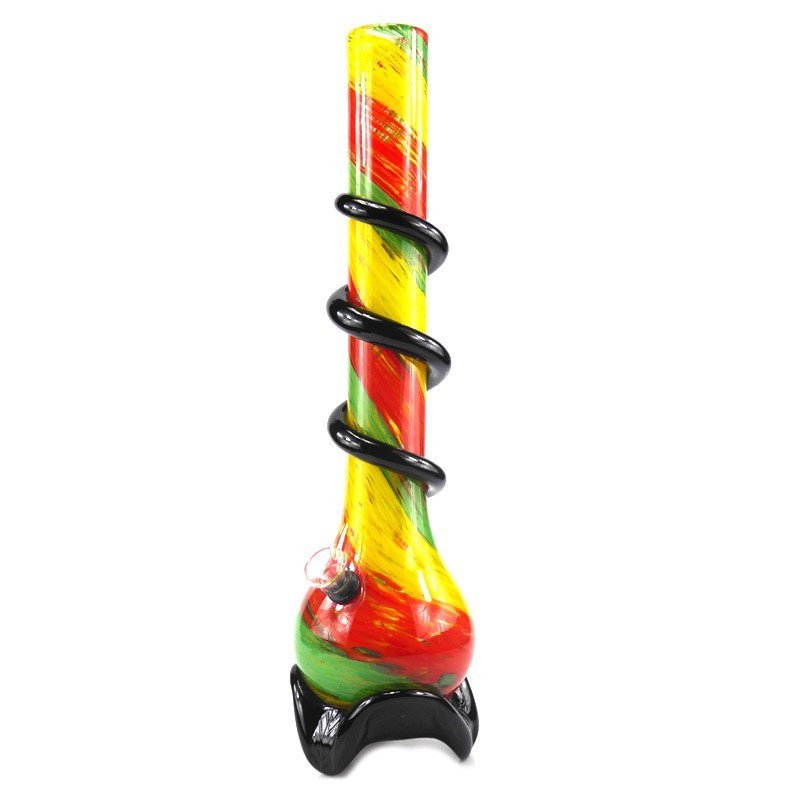 Tripod Softglas Bong Rasta mit Wrap