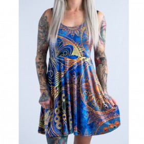 Gold Boho Flowy Racerback Kleid