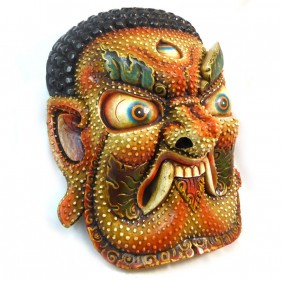 Dreiäugiger Dämon Handgeschnitzte Holzmaske